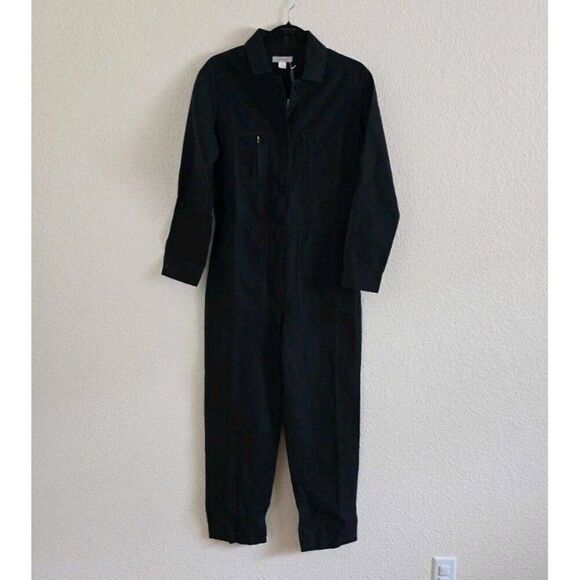 Outerknown STATION Long Sleeve Utility Jumpsuit in Pitch Black Size XS NWT - Picture 2 of 10